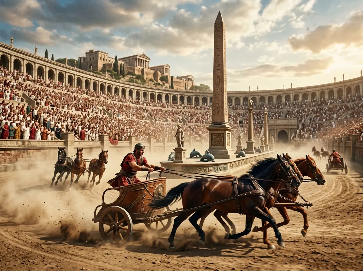 Romeinse wagenrennen in het Circus Maximus