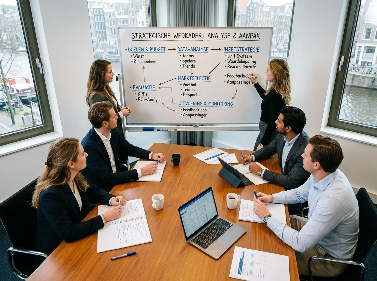 Strategie planning met notities en schema