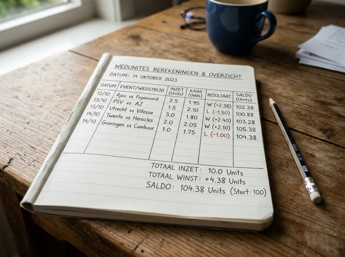 Eenvoudige spreadsheet met unit berekeningen