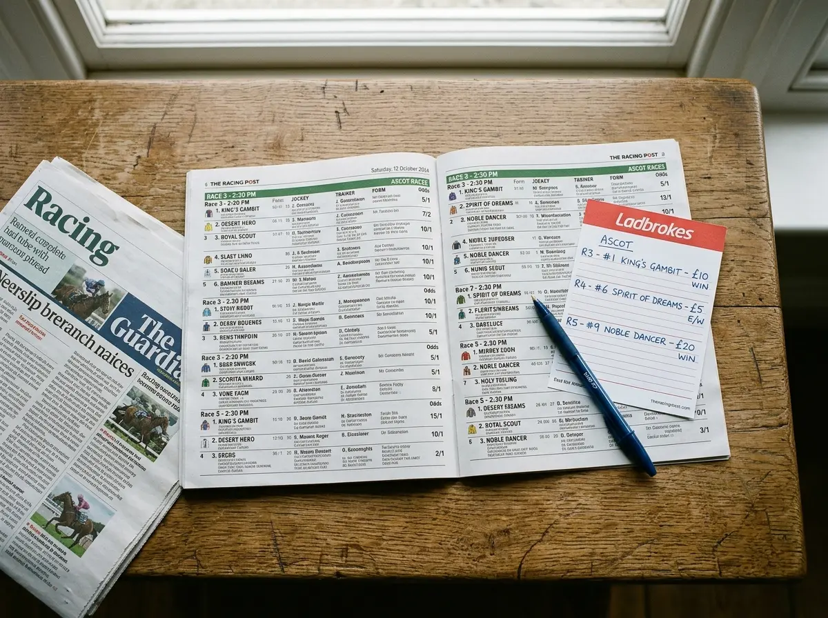 Wedformulier met pen en racecard